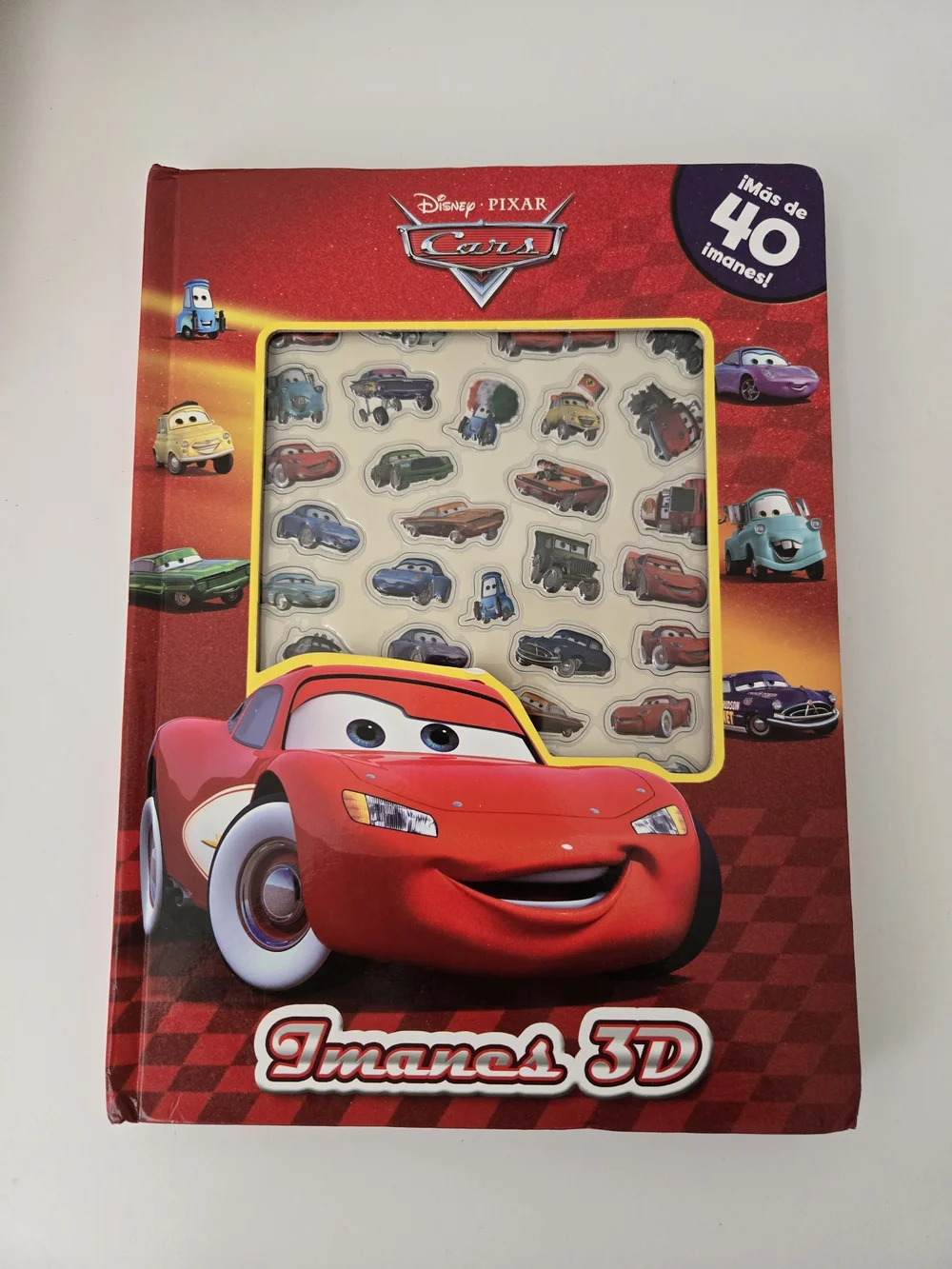 3D magnet activity book featuring Lightning McQueen